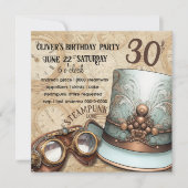 Steampunk Tophoed en bril | Aqua en koper Kaart (Voorkant)