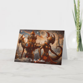 Steampunk Toren met Vrouwelijke Beeldhouwwerken Ve Kaart