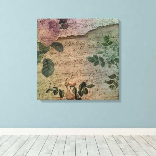 Steampunk Torn Roos |  depressie Canvas Afdruk (Insitu (Houten vloer))