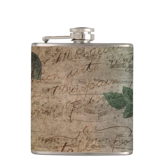 Steampunk Torn Roos |  depressie Heupfles (Voorkant)