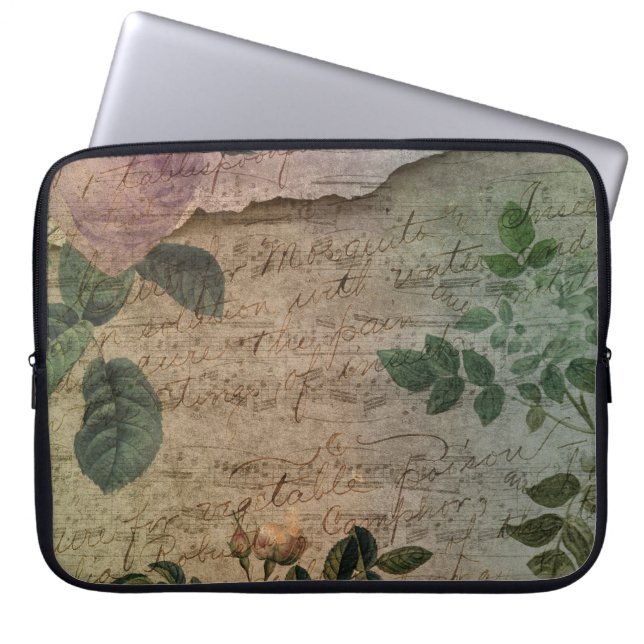 Steampunk Torn Roos |  depressie Laptop Sleeve (Voorkant)