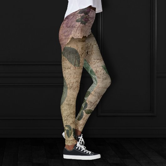 Steampunk Torn Roos |  depressie Leggings