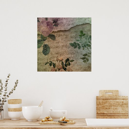 Steampunk Torn Roos |  depressie Poster (Keuken)