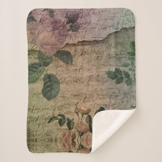 Steampunk Torn Roos |  depressie Sherpa Deken (Voorkant)