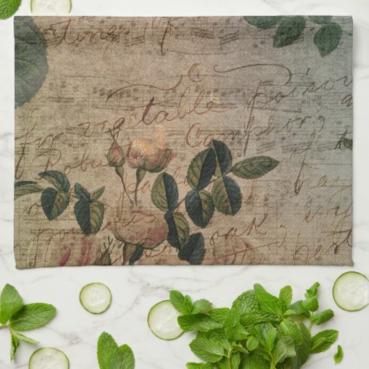 Steampunk Torn Roos |  depressie Theedoek (Gevouwen)