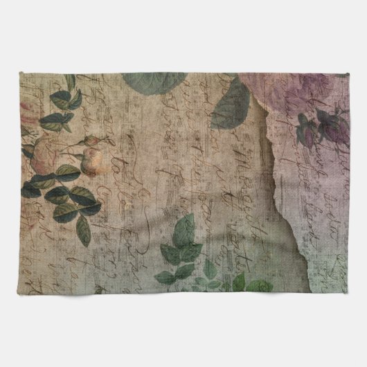 Steampunk Torn Roos |  depressie Theedoek (Horizontaal)
