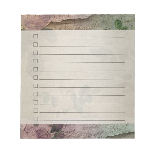 Steampunk Torn Roos | Ephemera-checklist Notitieblok (Voorkant)