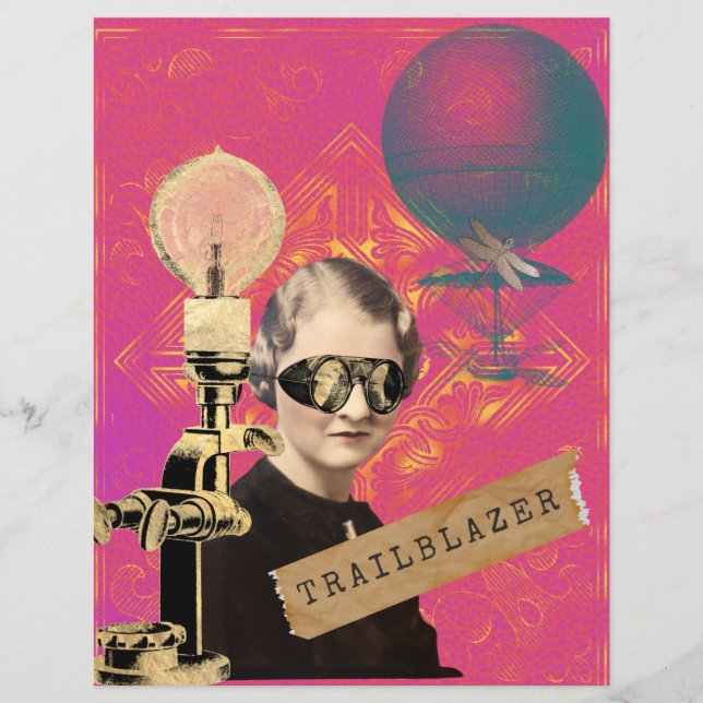 Steampunk Trailblazer Pop Art Scrapbook Paper (Voorkant)