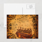  Steampunk-train Briefkaart (Voorkant / Achterkant)