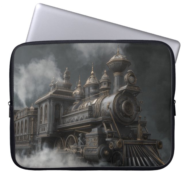 Steampunk Train Laptop Sleeve (Voorkant)
