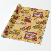 Steampunk-transportpatroon Cadeaupapier (Uitgerold)