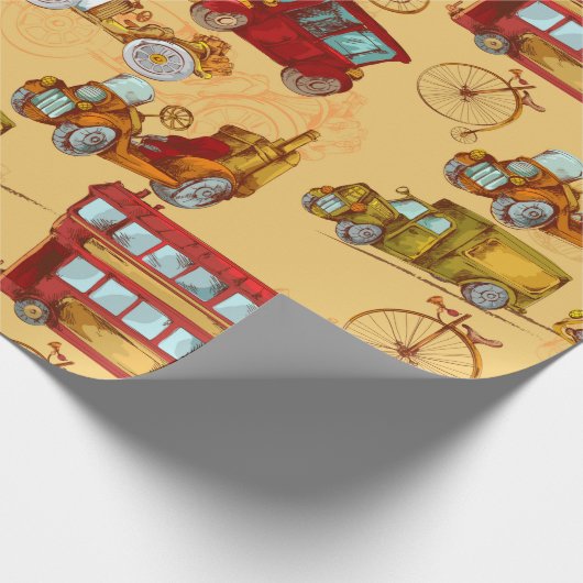 Steampunk-transportpatroon Cadeaupapier (Hoek)