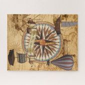 Steampunk Travel Antiek Map Compass Adventure Legpuzzel (Horizontaal)