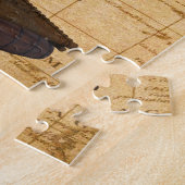 Steampunk Travel Antiek Map Compass Adventure Legpuzzel (Zijkant)