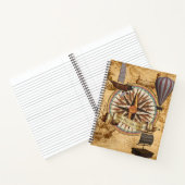 Steampunk Travel Antiek Map Compass Adventure Notitieboek (Binnen)