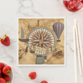 Steampunk Travel Antiek Map Compass Adventure Servet (Insitu)