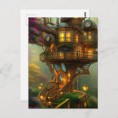Steampunk Treehouse Observatory Briefkaart (Voorkant / Achterkant)