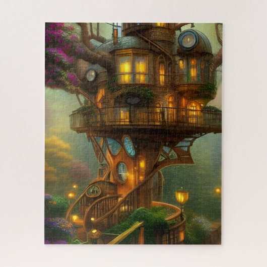 Steampunk Treehouse Observatory Legpuzzel (Verticaal)