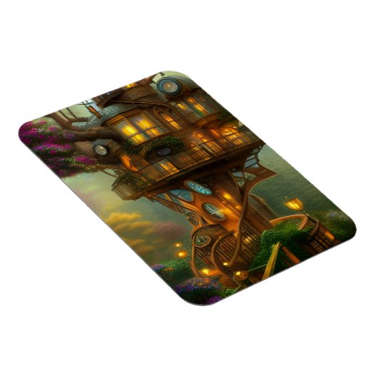 Steampunk Treehouse Observatory Magneet (Rechterzijde)