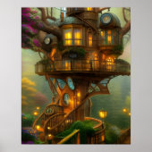 Steampunk Treehouse Observatory Poster (Voorkant)