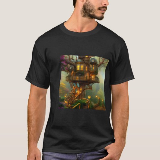 Steampunk Treehouse Observatory T-shirt (Voorkant)