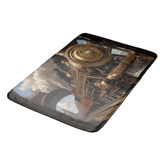 Steampunk Trein en Victoriaans Brug Badmat (Gekanteld)