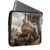Steampunk trein vertrekt uit Londen Laptop Sleeve (Voorkant Rechts)