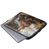 Steampunk trein vertrekt uit Londen Laptop Sleeve (Voorkant onderkant)