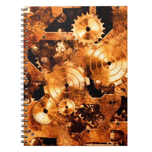 Steampunk trekhaakafdekking notitieboek (Voorkant)