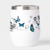 Steampunk Tribal Blauwe Vlinders (Achterkant)