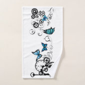 Steampunk Tribal Blauwe Vlinders Bad Handdoek (Handdoek)