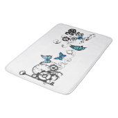 Steampunk Tribal Blauwe Vlinders Badmat (Gekanteld)