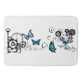 Steampunk Tribal Blauwe Vlinders Badmat (Voorkant)