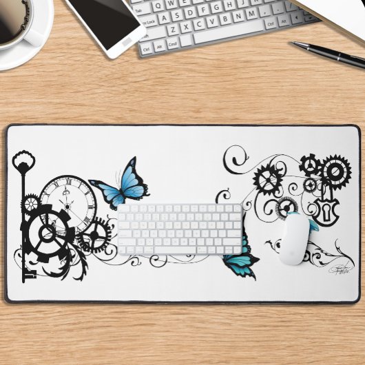 Steampunk Tribal Blauwe Vlinders Bureaumat