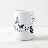 Steampunk Tribal Blauwe Vlinders Koffiemok (Center)