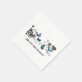 Steampunk Tribal Blauwe Vlinders Servet (Hoek)