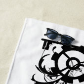 Steampunk Tribal Blauwe Vlinders Strandlaken (In situ)