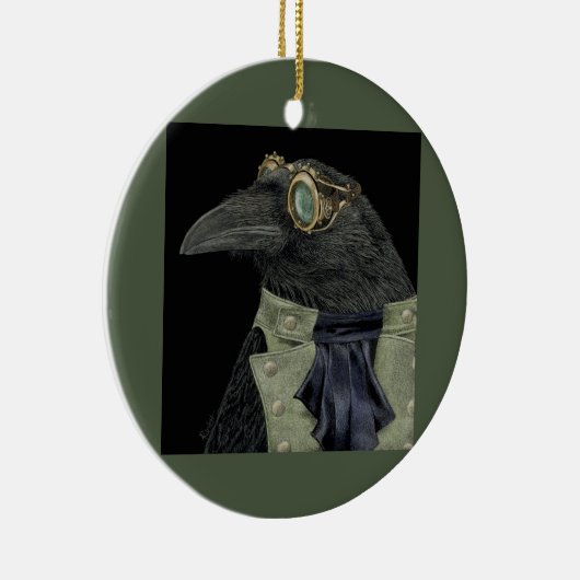 "Steampunk Trickster" — Raven Ornament (Rechts)
