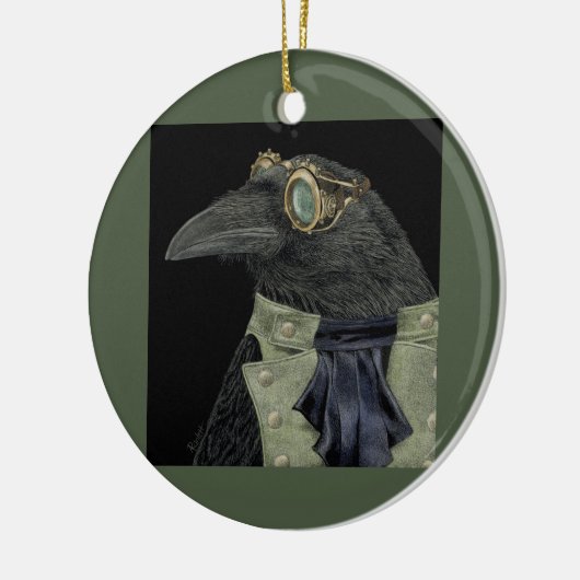 "Steampunk Trickster" — Raven Ornament (Links)