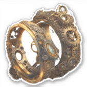 Steampunk trouwringen sticker (Voorkant)