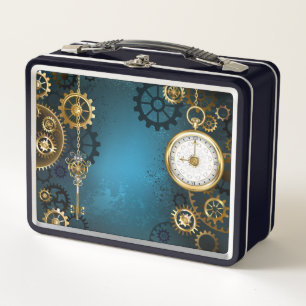 Steampunk turquoise Achtergrond met tandwielen