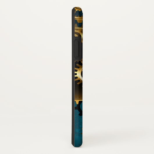 Steampunk turquoise Achtergrond met tandwielen Case-Mate iPhone Case (Achterkant/rechts)