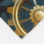 Steampunk turquoise Achtergrond met tandwielen Fleece Deken (Hoek)