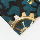 Steampunk turquoise Achtergrond met tandwielen Fleece Deken (Hoek)