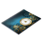 Steampunk turquoise Achtergrond met tandwielen Notitieboek (Linkerzijde)