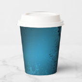 Steampunk turquoise Achtergrond met tandwielen Papieren Bekers (Links)