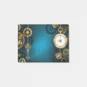 Steampunk turquoise Achtergrond met tandwielen Post-it® Notes (Voorkant)