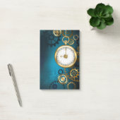 Steampunk turquoise Achtergrond met tandwielen Post-it® Notes (Kantoor)