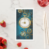 Steampunk turquoise Achtergrond met tandwielen Servet (Insitu)