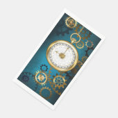 Steampunk turquoise Achtergrond met tandwielen Servet (Hoek)